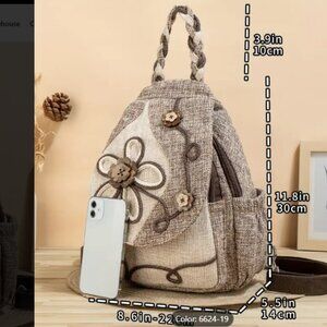 NWT Floral Embroidered Women's Backpack